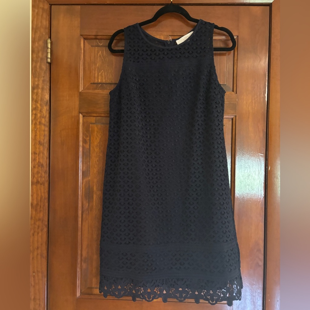 Loft Navy Lace Shift Dress